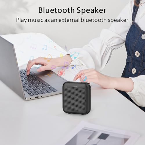 Bluetooth Voice Amplifier, Power Amplifiers, Portable Mini Wired Microphone Headset for Teacher Classroom & Outdoor Lectures, Teaching, Tour Guides, USB-C Rechargeable - 2000mAh, Black - color: Black-2000mAh