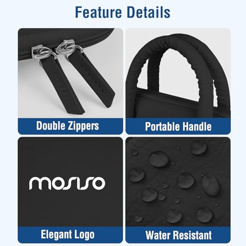 MOSISO Laptop Case 13.3 inch,13-13.3 inch Puffy Laptop Sleeve Compatible with MacBook Neo 13/Air 13 13.6/Pro/Pro 14,HP Dell ASUS Lenovo,Rectangle Quilted Bag with Handle&Flower Pendant, Black - color: Black, size: 13.3 inch