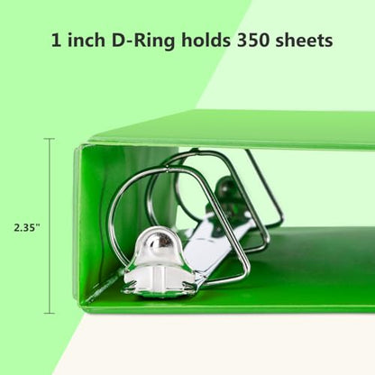 ViVin 튼튼한 3.8cm(1.5인치) 3링 바인더, 포켓 포함, 슬랜트 D 링, PVC 프리, 맞춤형 클리어 뷰 바인더, 21.6 x 27.9cm(8.5 x 11인치) 용지 350장 보관, 6팩 (아이비 그린) - color: 아이비 그린., size: 1.5인치