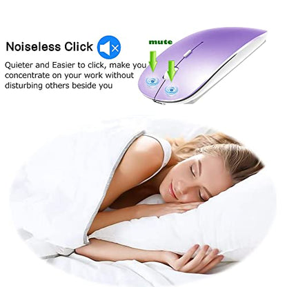 KLO Bluetooth Mouse for MacBook/Laptop/Notebook/pc/iPad/Chromebook, Wireless Mouse for MacBook Pro/AIR (Purple) - color: Purple