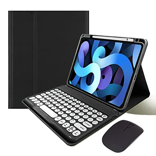 Keyboard Case for iPad mini 7 (A17 Pro) 2024, iPad mini 6th Generation Keyboard Case with Bluetooth Mouse Round Key Cute Removable Color Keyboard Cover,Black - color: Black, size: Mini6/Mini(A17 Pro)