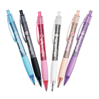 Glitter Glam Smens - Patented Gourmet Scented Black Glitter Gel Ink Pens, Medium Point, 6 Count - Fun, Cute, Cool, Smelly Pens for Kids - color: Glitter Glam