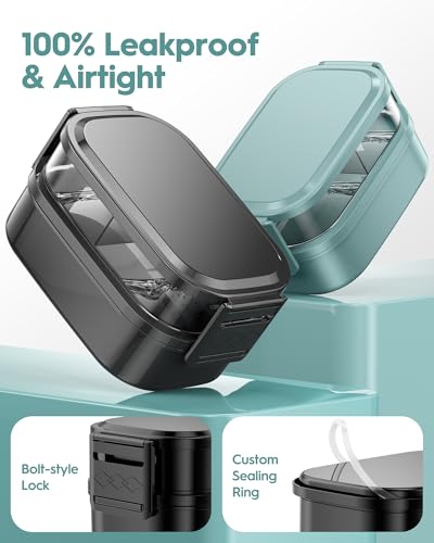 BiuLeon Bento Box Adult Lunch Box, 65 Oz Capacity Lunch Containers(Adjustable 2/3 Tier), BPA-Free, Leak-Proof and Stackable Bento Lunch Box, Microwave & Dishwasher Safe with Utensils(Black) - color: Black