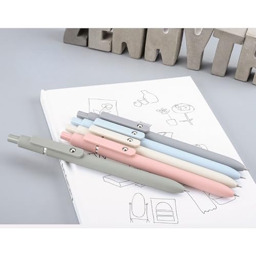 5Pcs Retractable Gel Pen Quick Drying Journaling Pen Smooth Writing for Kid Student Adult Writing Journaling - color: color