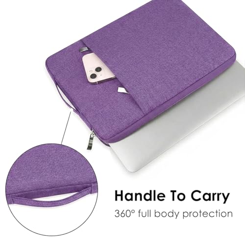 13 Inch Laptop Sleeve Case for MacBook Neo 13'' | Protective with Adjustable Handle Carrying Canvas Bag Accessories for Students Home Office (Purple) - color: Purple
