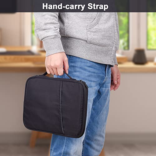 Tablet Sleeve 9-11", Fits iPad Pro 11" M5/M4, Slim Case Friendly | Water-repellent nylon, padded; fits Samsung Galaxy Tab S9/S8; pockets for charger & earbuds — 7 oz, commute & travel ready - color: Black, size: 9-11