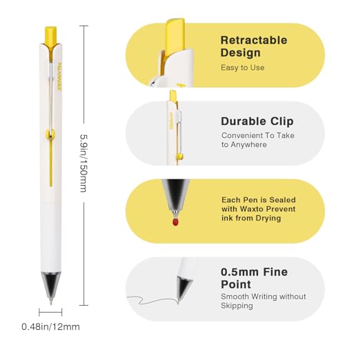 Ddaowanx Gel Pens,5Pcs Fine Point Smooth Writing Pens,0.5mm Black Ink for Journaling,Writing,Note Taking,Office School Supplies,Gifts for Women Man - color: Classical