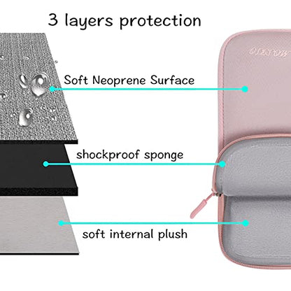 MOSISO Laptop Case 13.3 inch, 13-13.3 inch Laptop Sleeve Bag Compatible with MacBook Air/Pro 13 / Pro 14, HP Dell ASUS, Neoprene Carrying Computer Bag with Handle&Detachable Small Case, Pink - color: Pink, size: 13.3 inch