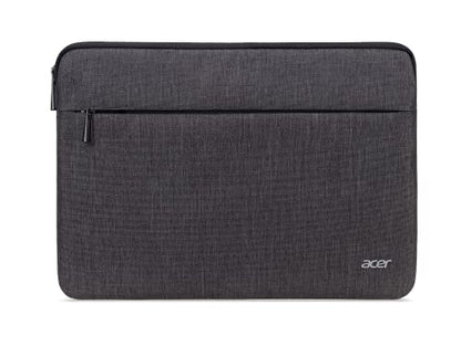 Acer Protective Laptop Sleeve | Up to 15.6" Notebook | Easy Access Outside Zipper Pocket for Adapters, Mouse or Dongle | Gray - size: 15.6 inch