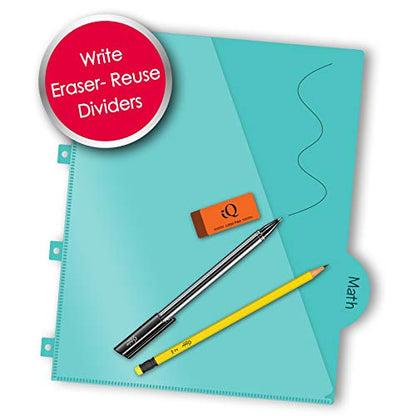IQ+ iScholar 3-Subject Poly Cover Wirebound Notebook, College Ruled, 11 x 8.5 Inch, 150 Sheets, Black (59904-BK) - color: Black, size: 3 Subject, style: College Ruled