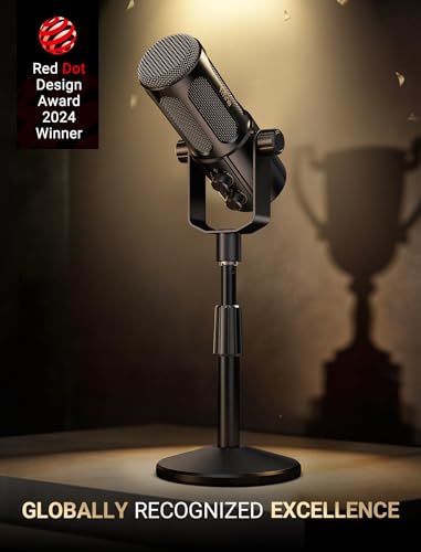 FIFINE AmpliTank TANK6S Vocal-Dynamic-Microphone, XLR-USB-Podcast-Microphone with Desktop Stand, Mute Button, Volume Knob, Studio Metal Built, Streaming-Mic for Content Creation, Music Recording - size: TANK6S