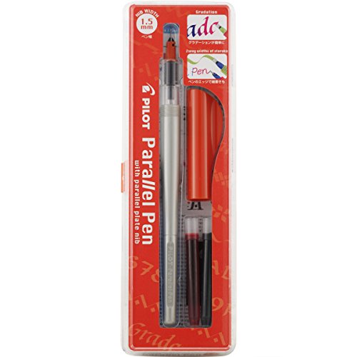 PILOT Parallel Calligraphy Pen Set, 1.5mm Nib with Black and Red Ink Cartridges (90050) - color: Red/Blue, size: 1 Count (Pack of 1), style: 1.5mm Nib