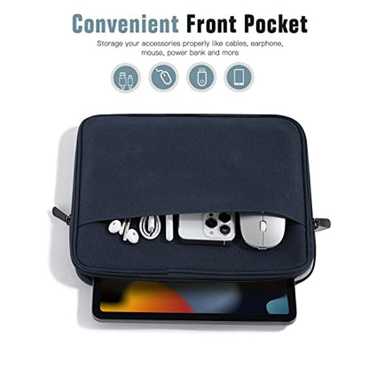 TiMOVO 9-11" Tablet Sleeve with Pocket for iPad A16 Tab, Indigo | Protective Sleeve with Front Pocket, Fits iPad 11" A16 2025, 10th Gen 10.9", 10.2", Air 11/5th/4th Gen, Tab A9+ 11" - color: Indigo