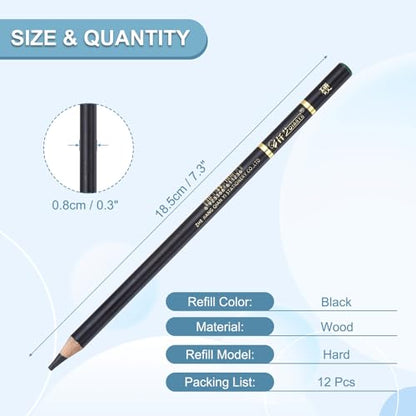 PATIKIL 12Pcs Drawing Pencils for Sketching, Hard Refill Sketch Pencils for Drawing, Graphite Art Pencil Set Professional Resistant Lead for Painting Shading Artist Office Supplies - size: Hard