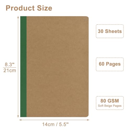 ZCZN 100 Pack Composition Notebooks Bulk, A5 Kraft Cover Lined Journals with Rainbow Spines for School, Business, Work and Daliy Use (100, 10 colors)