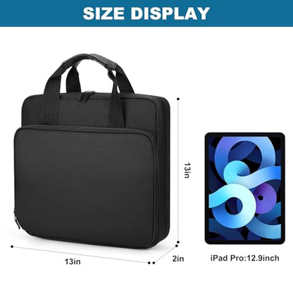 2 Inch 3 Ring Zipper Binder, Trapper Keeper Binder with Shoulder Strap - 500 Sheet Capacity & Multi-Pockets (Black)