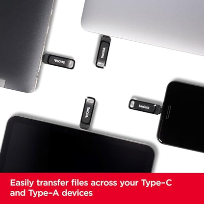 SanDisk 64GB Ultra Dual Drive Go USB Type-C Flash Drive, Black - SDDDC3-064G-G46 - size: 64GB