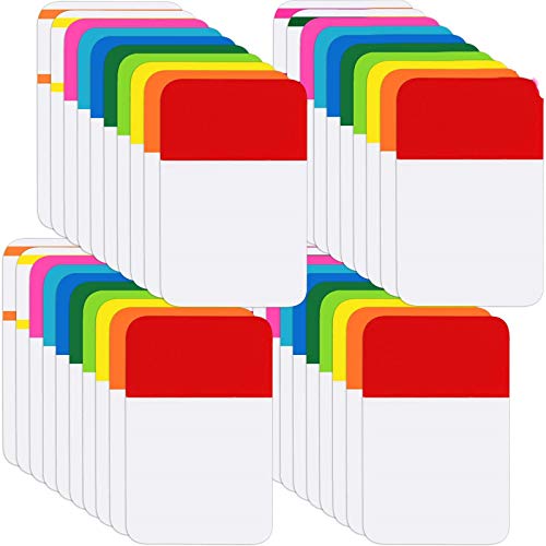 Jovitec 800 Pcs Sticky Tabs 1.6 Inch Sticky Index Tabs, Writable Repositionable File Flags Colored Page Markers Labels Notes for Books Binders Reading Notes Classify Files, 40 Sets 12 Colors | 40 Sets, 12 Multiple Colors, Writable & Repositionable, BOPP M