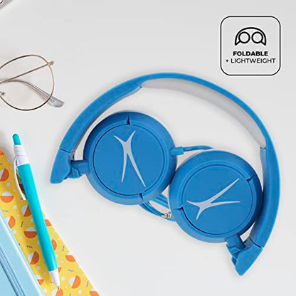 Altec Lansing Over The Ears Kids Headphones - Volume Limiting Technology for Developing Ears, Ages 6-9, Perfect for Learning from Home, Blue - style: Ages 6+