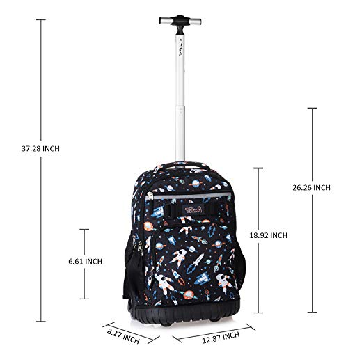 Tilami Rolling Backpack 19 inch with Lunch Bag Wheeled Laptop Backpack, Astronaut - color: Astronaut