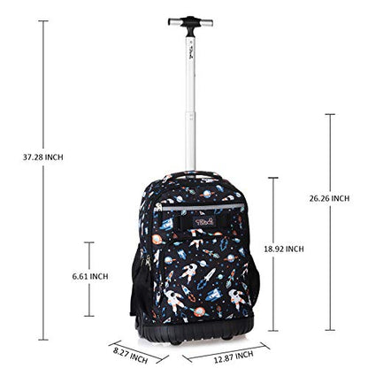 Tilami Rolling Backpack 19 inch with Lunch Bag Wheeled Laptop Backpack, Astronaut - color: Astronaut