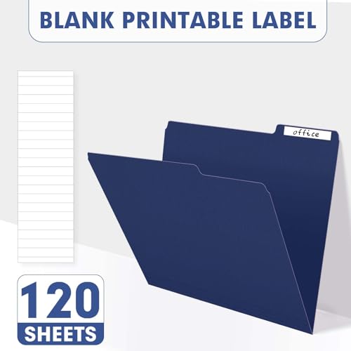 File Folder, PANDRI 120 Pack File Folder, 1/3 Cut Tab, Letter Size, Filing Folder for Office School Business, Dark Blue - color: Dark Blue
