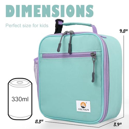CaCTOUR Lunch Box Kids,2 Packs Insulated Lunch Bag for Girls Boys,Soft Bag Mini Cooler Back to School Thermal Reusable Lunch Bag for Work School Picnic (Light Green & Pink) - color: 2pk Light Green+Pink