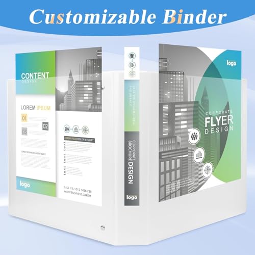 CIXILDTS 1.5-inch D Ring Binders, Fit US Letter Size Paper, 1-1/2" 3 Slant-D Ring Binder with 2 Pocekts, 12-Pack, White - color: White, size: 1.5", style: 12-Pack