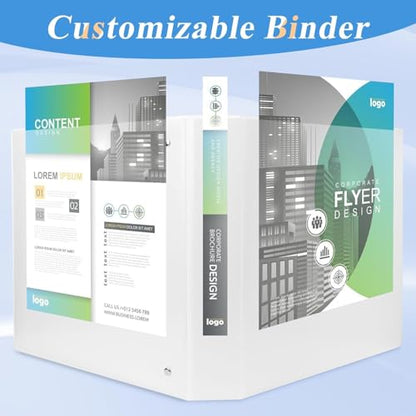 CIXILDTS 1.5-inch D Ring Binders, Fit US Letter Size Paper, 1-1/2" 3 Slant-D Ring Binder with 2 Pocekts, 12-Pack, White - color: White, size: 1.5", style: 12-Pack