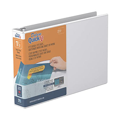 QuickFit Landscape 3 Ring Legal Binder, Heavy-Duty Round-Ring Binder with Clear-View Cover, 8.5" x 11", Round Ring,1.5 Inch, White - size: 1.5 Inch, style: Single Binder