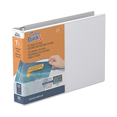 QuickFit Landscape 3 Ring Legal Binder, Heavy-Duty Round-Ring Binder with Clear-View Cover, 8.5" x 11", Round Ring,1.5 Inch, White - size: 1.5 Inch, style: Single Binder
