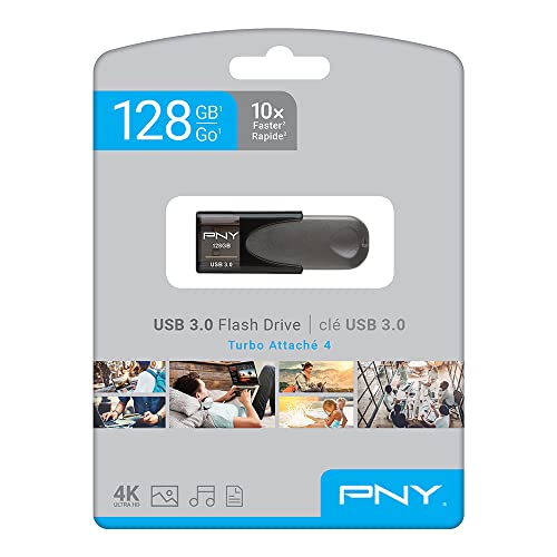 PNY 128GB Attaché 4 USB 3.2 Flash Drive - size: 1 Count (Pack of 1), style: 128GB
