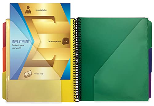 Better Office Products File Folder, Letter Size, Clear, 8.5 x 11 in, 24 Pockets, Durable Polypropylene Plastic
