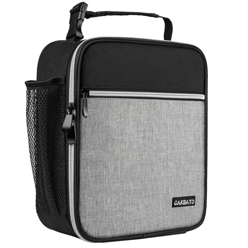 Lunch Bag, Durable Insulated Lunch Box Reusable Adults Tote Bag Lunch Box Durable Reusable for Adults (Black-Light Gray) - color: Black-Light Gray