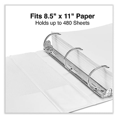 Economy D-Ring Vinyl View Binder, 2-Inch Capacity, White
