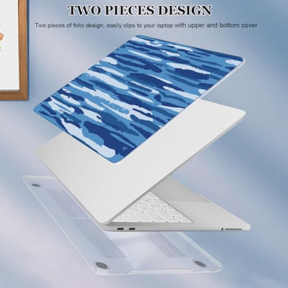 for MacBook Neo 13 inch Case 2026 Release A3404 Cover, Ultra-Thin Printed Pattern Plastic Hard Shell Case Protective Case for Mac Neo 13 with Apple A18 Pro Chip, Abstract Blue Camouflage - color: Abstract Blue Camouflage