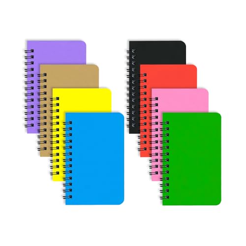 KTOJOY 8 Pack Small Spiral Notebook Pocket Notebook 3x5 Spiral Notepads With Lined Pages, Small Top Spiral Notebook Little Mini Memo Steno Note Pads for Outdoor Home Office College School