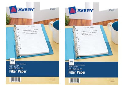 Avery Mini Filler Paper, 5.5 x 8.5 Inches, 200 Sheets (14230)