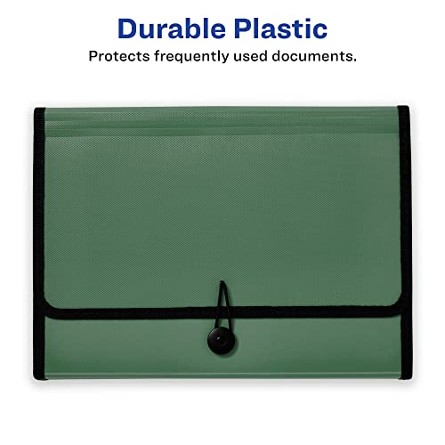 Avery Expanding File Folder Organizer, 13-Pocket Accordion File Organizer, Sage, Holds 425 Letter/A4-Size Sheets (73555)