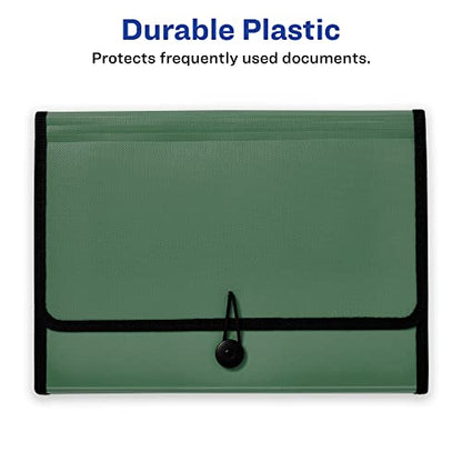 Avery Expanding File Folder Organizer, 13-Pocket Accordion File Organizer, Sage, Holds 425 Letter/A4-Size Sheets (73555)