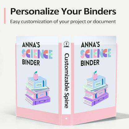 BinderX Extra Durable 1.5 Ring Binder, Round Ring 1.5 Inch Binders, Fits 325 Sheets of 8.5x11 Paper, Customizable View Cover with Inside Pockets, Cute 1.5" Binder, School Supplies for Girls, Lavender - color: Lavender Purple, size: 1.5 inch