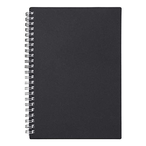 ZZTX 8 x 6 Inch Spiral Notebook Kraft Cover 140 Pages 1 Pack (Black) | College ruled, 70 Sheets, Wirebound