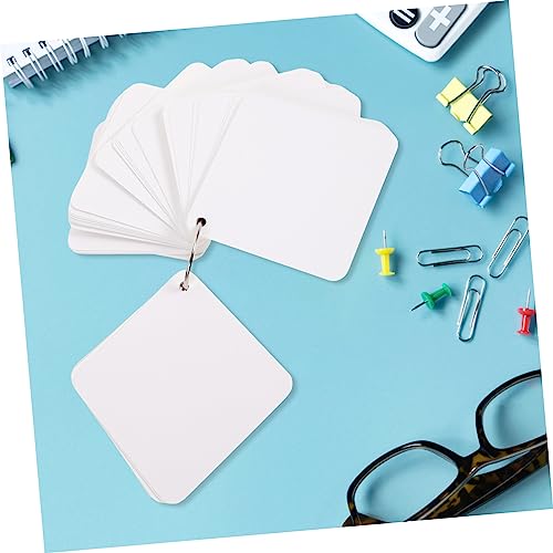 200 Blank Flash Cards with Metal Binder Rings Pre Hole Punched Index Notecards for Studying DIY Note Pads for Home and Office