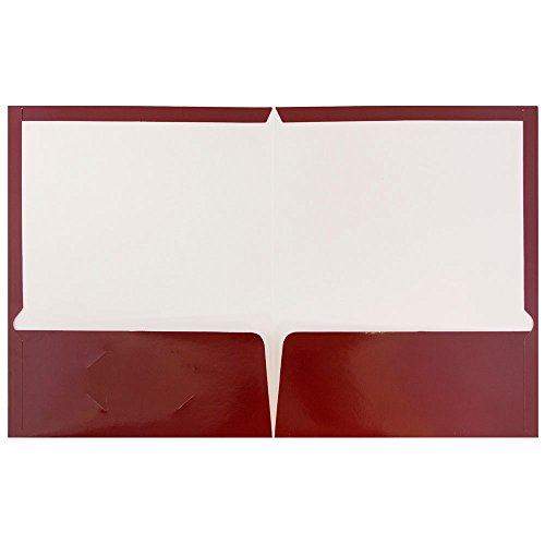 JAM PAPER Laminated Two Pocket Glossy School Folders - Letter Size - High Gloss Maroon Red - 6/Pack - color: Maroon, size: Pack of 6 Folders