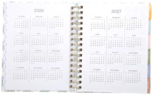 WORLD TRAVELER 2026 Planner Weekly & Monthly Hardcover Spiral Agenda | Hardcover Spiral Lay-Flat Binding, Weekly and Monthly Planning Pages, January to December 2026, 7x8.75 Compact Format - color: Blue/Black Print