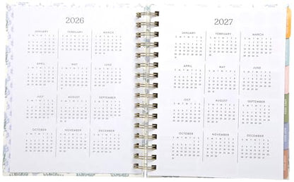 WORLD TRAVELER 2026 Planner Weekly & Monthly Hardcover Spiral Agenda | Hardcover Spiral Lay-Flat Binding, Weekly and Monthly Planning Pages, January to December 2026, 7x8.75 Compact Format - color: Blue/Black Print