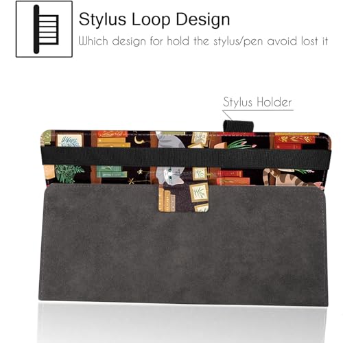 Universal 10 10.1 Inch Android Tablet Case,Slim Folding Stand Cover for All 9"-10.5" Touchscreen Tablet Case with Stylus Pen Holder,Bookshelf Cat - color: Bookshelf Cat