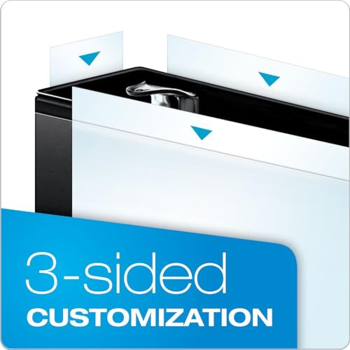 Cardinal 3 Ring Binder, 1 Inch Performer ClearVue Binder, Round Rings, 225-Sheet Capacity, Customizable ClearVue Covers, PVC-Free, Black (67225) - color: Black, size: 1-Inch