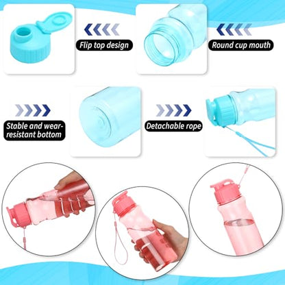 24 Pack Water Bottles for Kids School Bulk 18 oz Leakproof Reusable Sports Water Bottles Decorations End of The Year Gifts for Students from Teacher for Kids Graduation Classroom Prizes