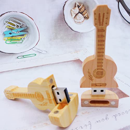 4GB USB Flash Drives Memory Sticks Thumb Drive for Gifts & Present (2Pack Maple & Bamboo Wood Guitar) - color: Maple & Bamboo Wood Guitar
